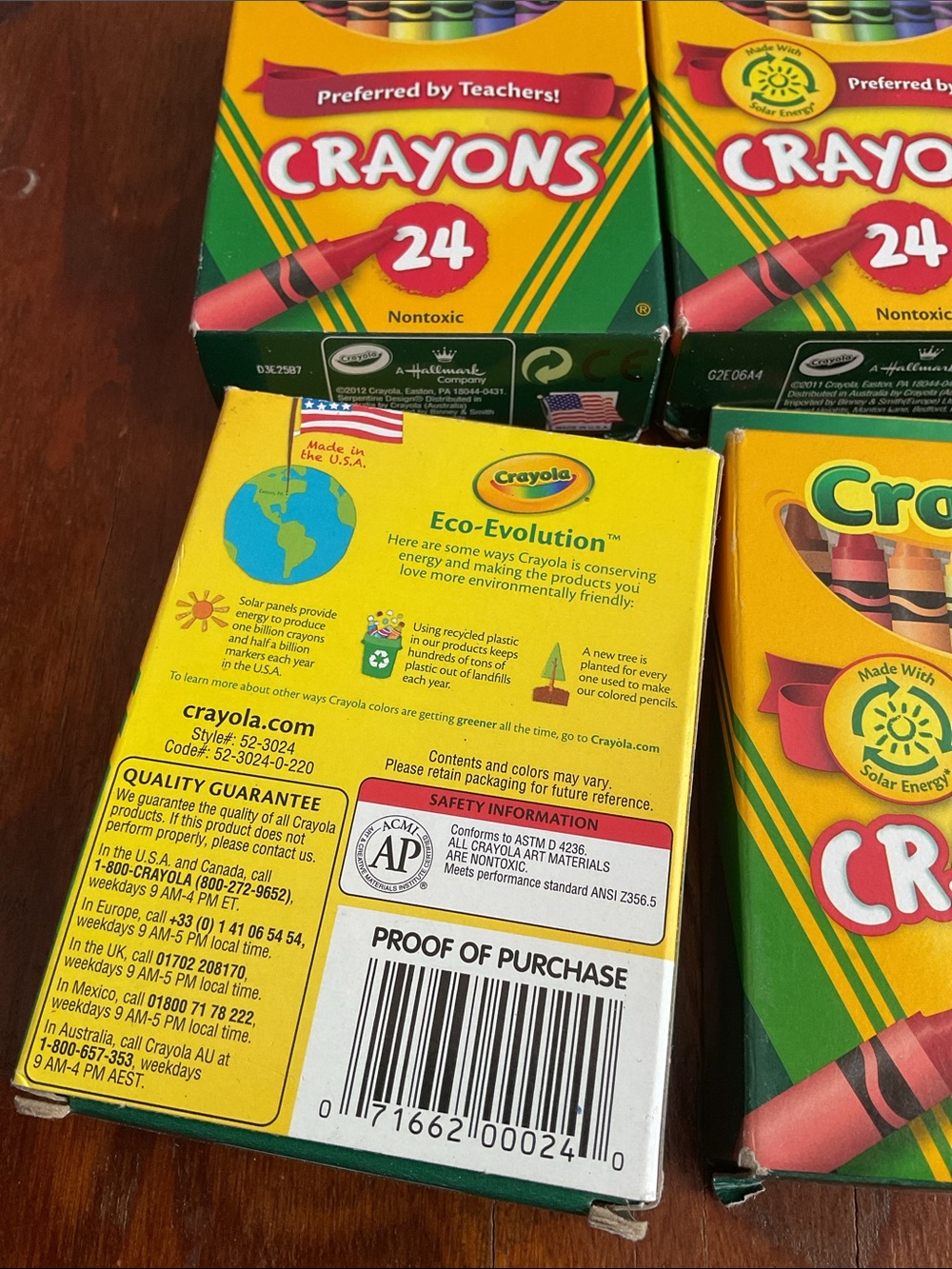Crayola 24-Count Crayons - Yellow Green Red Blue Purple Assortment 4 Pack - Picture 2 of 2